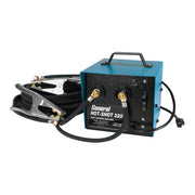 General Wire Hot Shot 320 pipe thawer with blue housing, black control panel, two clamps, and coiled black cables.