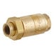 Brass dual check valve with 3/8 inch copper connectors and threaded ports.