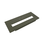 Dark gray rectangular front panel with centered rectangular cutout and mounting holes.