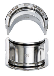 Aluminum U-style die marked 600 MCM with curved upper half and cylindrical lower half shown from top and side angles.