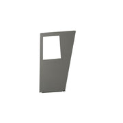 Gray trapezoidal panel with rectangular cutout opening, left-hand configuration.