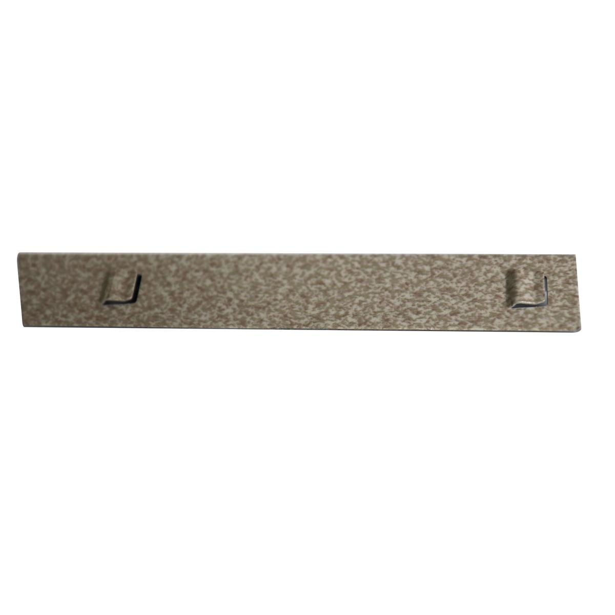 Elkay Bracket - Trim Strip EZ TLR (L) in brushed metal with two mounting slots on textured surface.