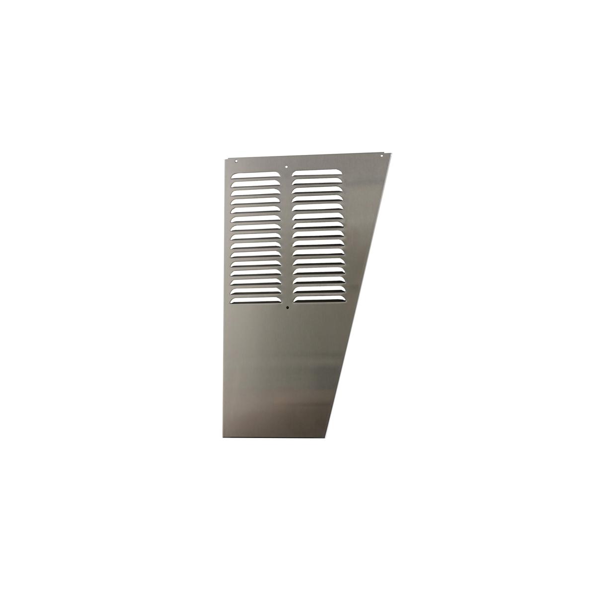 Stainless steel panel with dual horizontal louvered vents at top and solid lower section.
