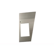 Stainless steel left hand rear panel with rectangular cutout and mounting holes.