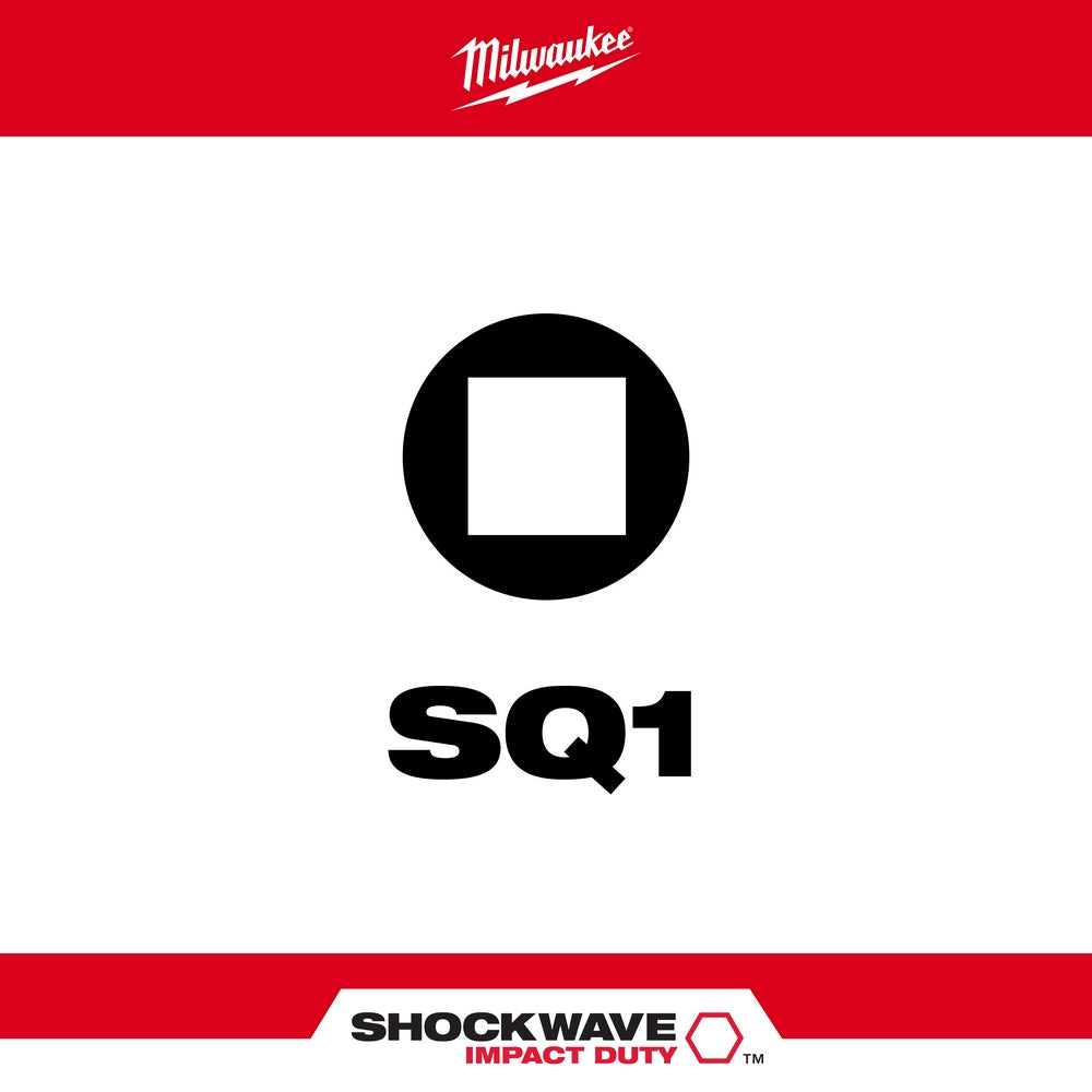 Milwaukee 48-32-4621 Shockwave Impact Square Recess #1 Insert Bits 5PK
