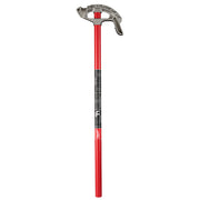 Silver aluminum bender head with red shaft and black grip section for 3/4 inch conduit.