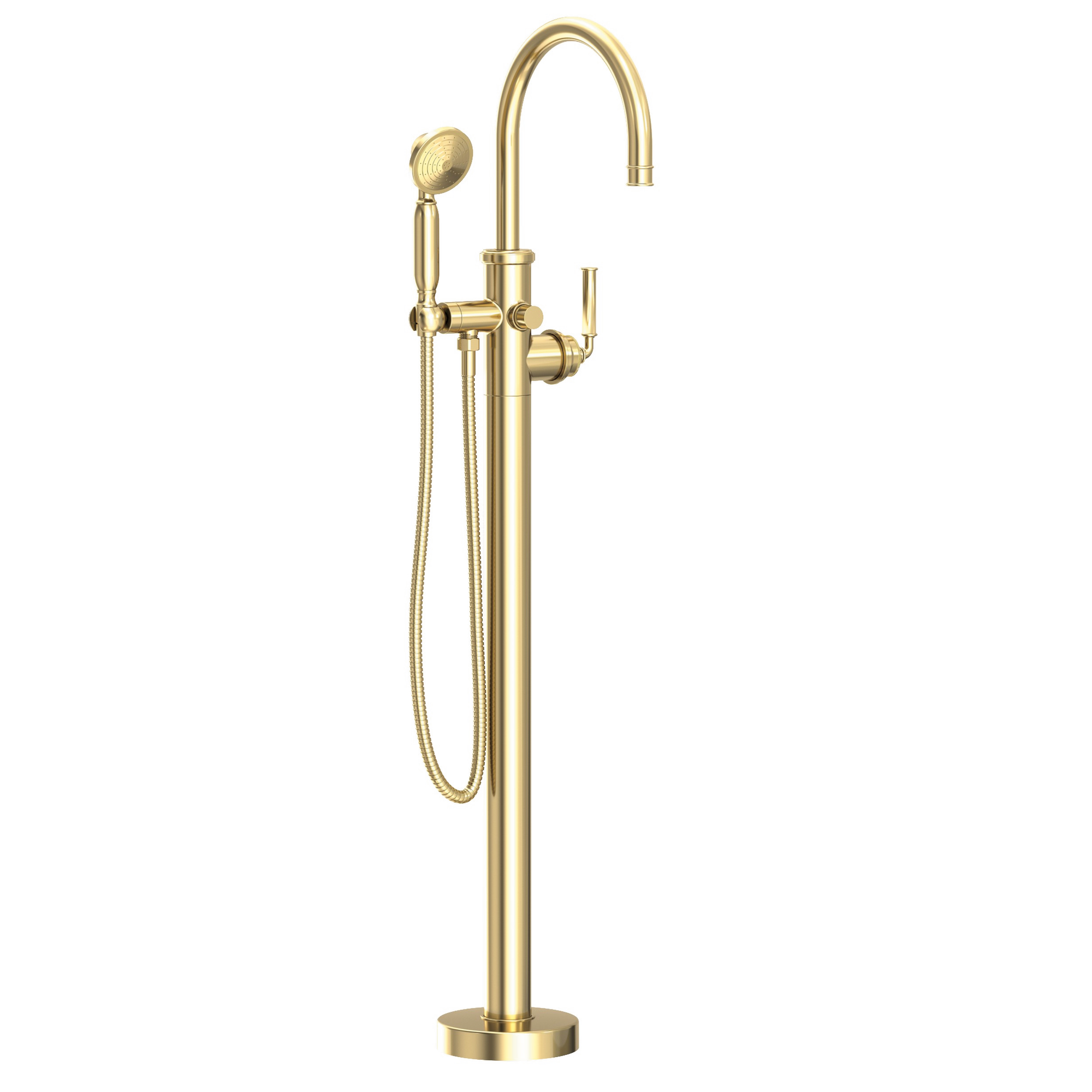 Newport Brass Taft Floor Mounted Tub Filler with Round Hand Shower