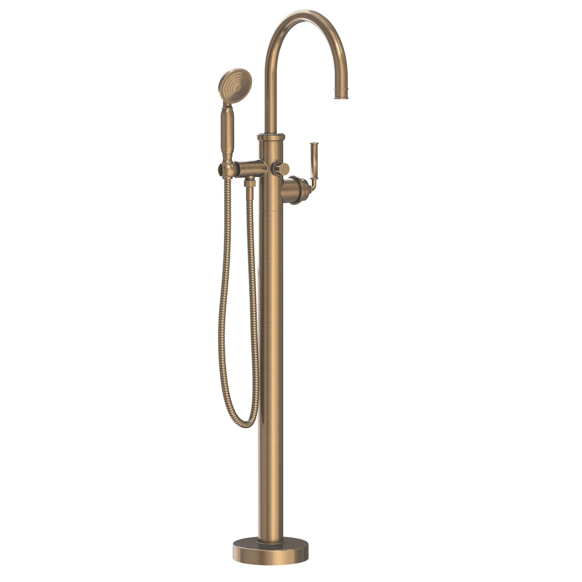 Newport Brass Taft Floor Mounted Tub Filler with Round Hand Shower