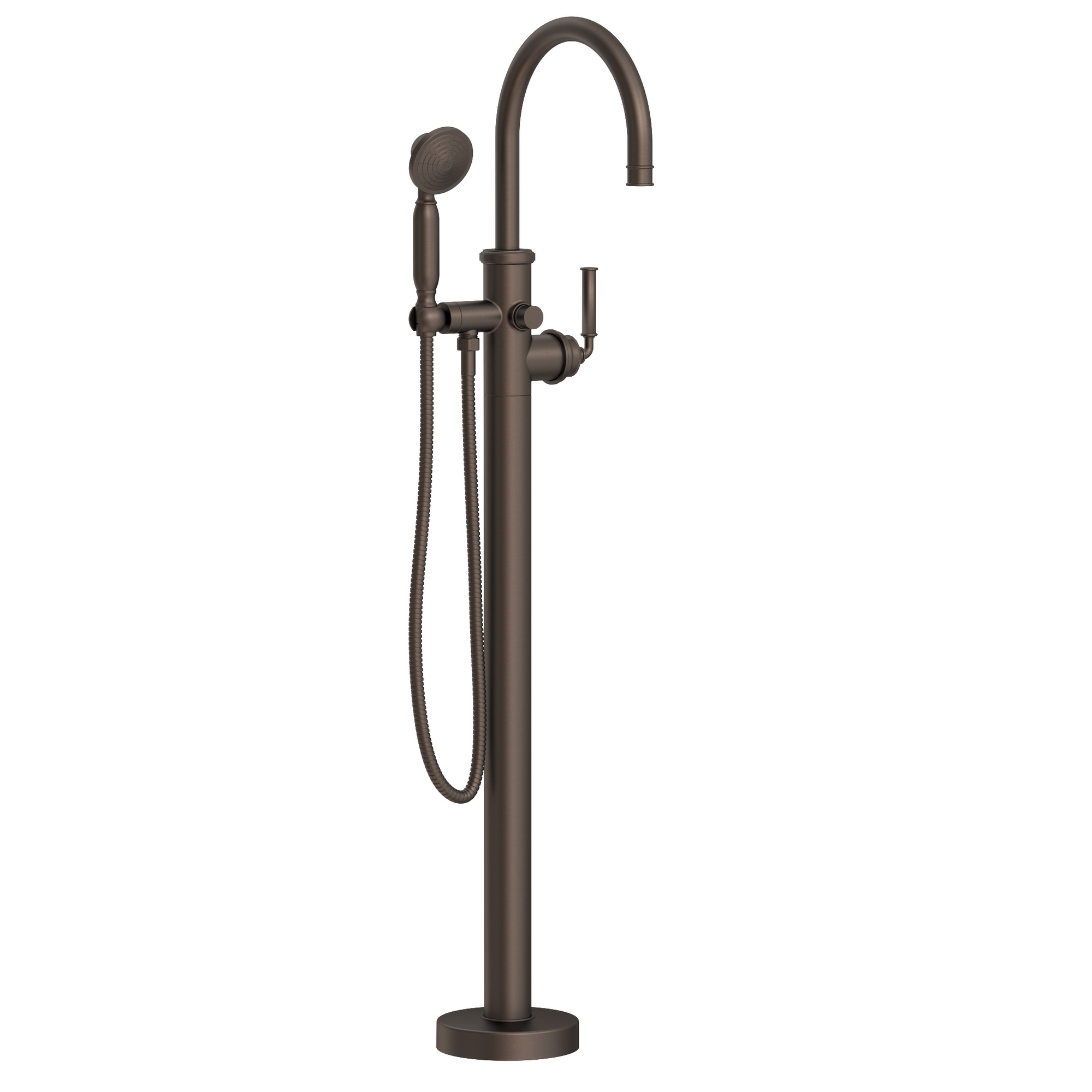 Newport Brass Taft Floor Mounted Tub Filler with Round Hand Shower