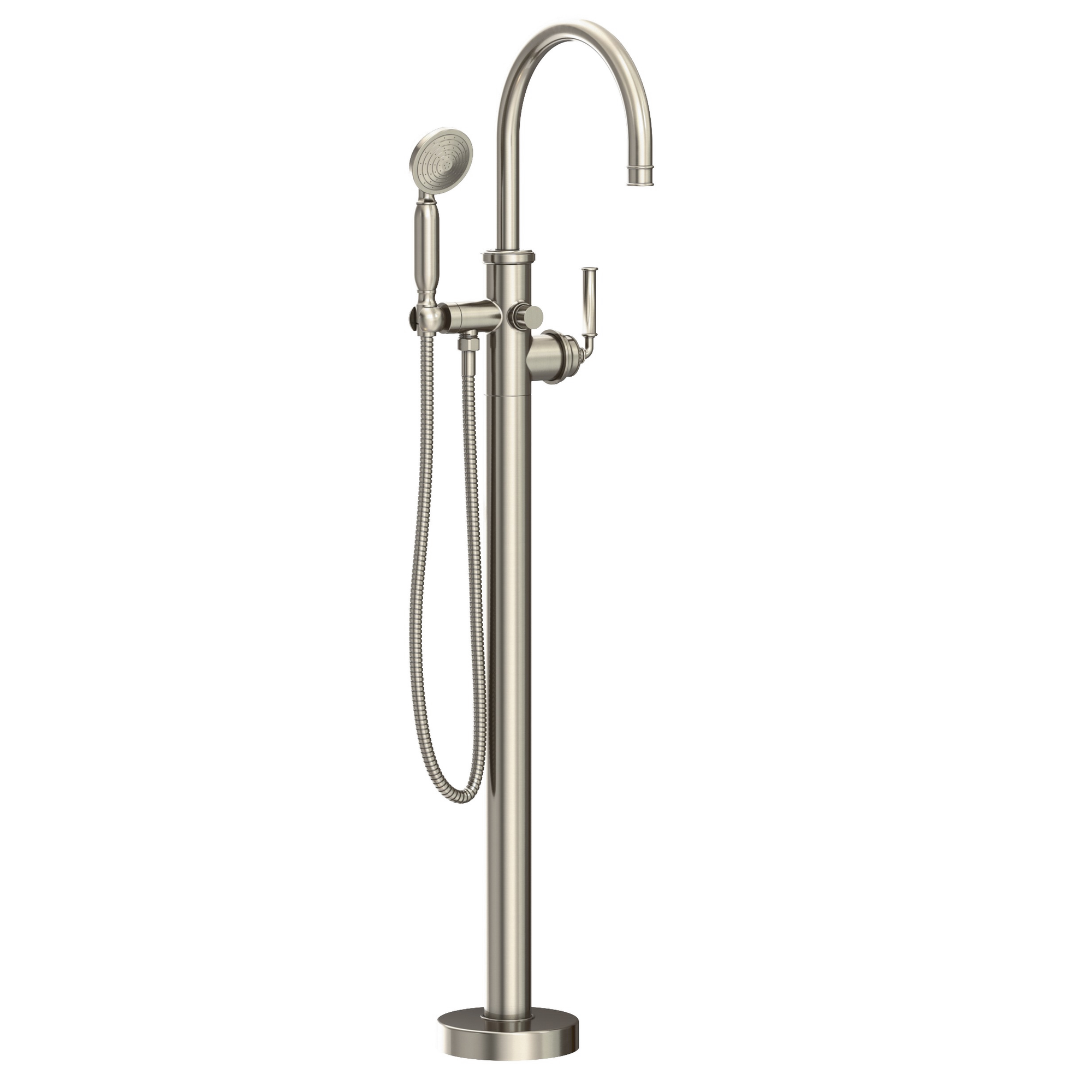 Newport Brass Taft Floor Mounted Tub Filler with Round Hand Shower