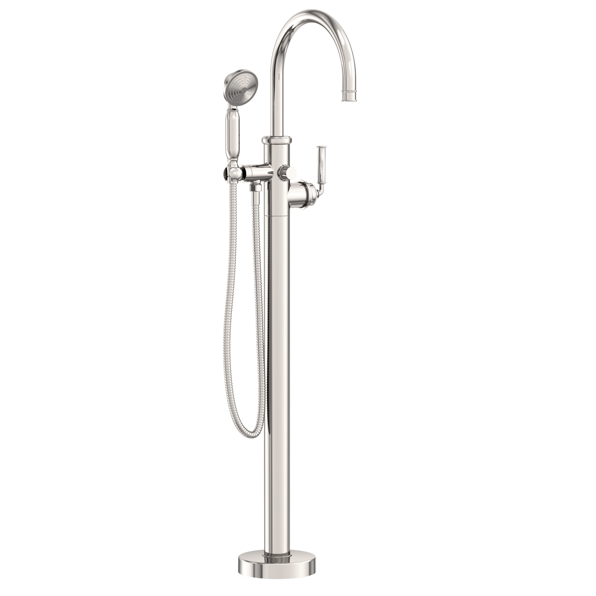 Newport Brass Taft Floor Mounted Tub Filler with Round Hand Shower