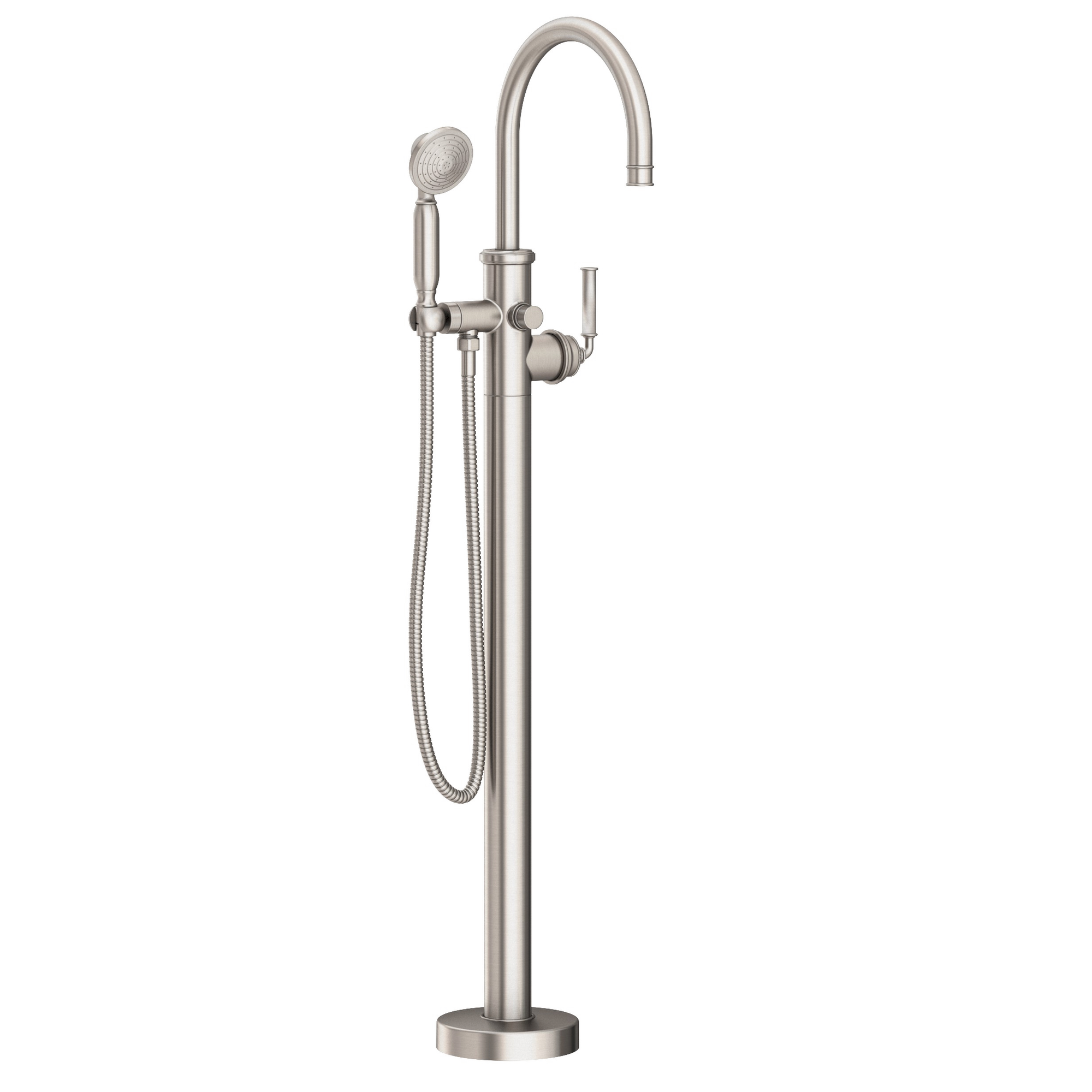 Newport Brass Taft Floor Mounted Tub Filler with Round Hand Shower