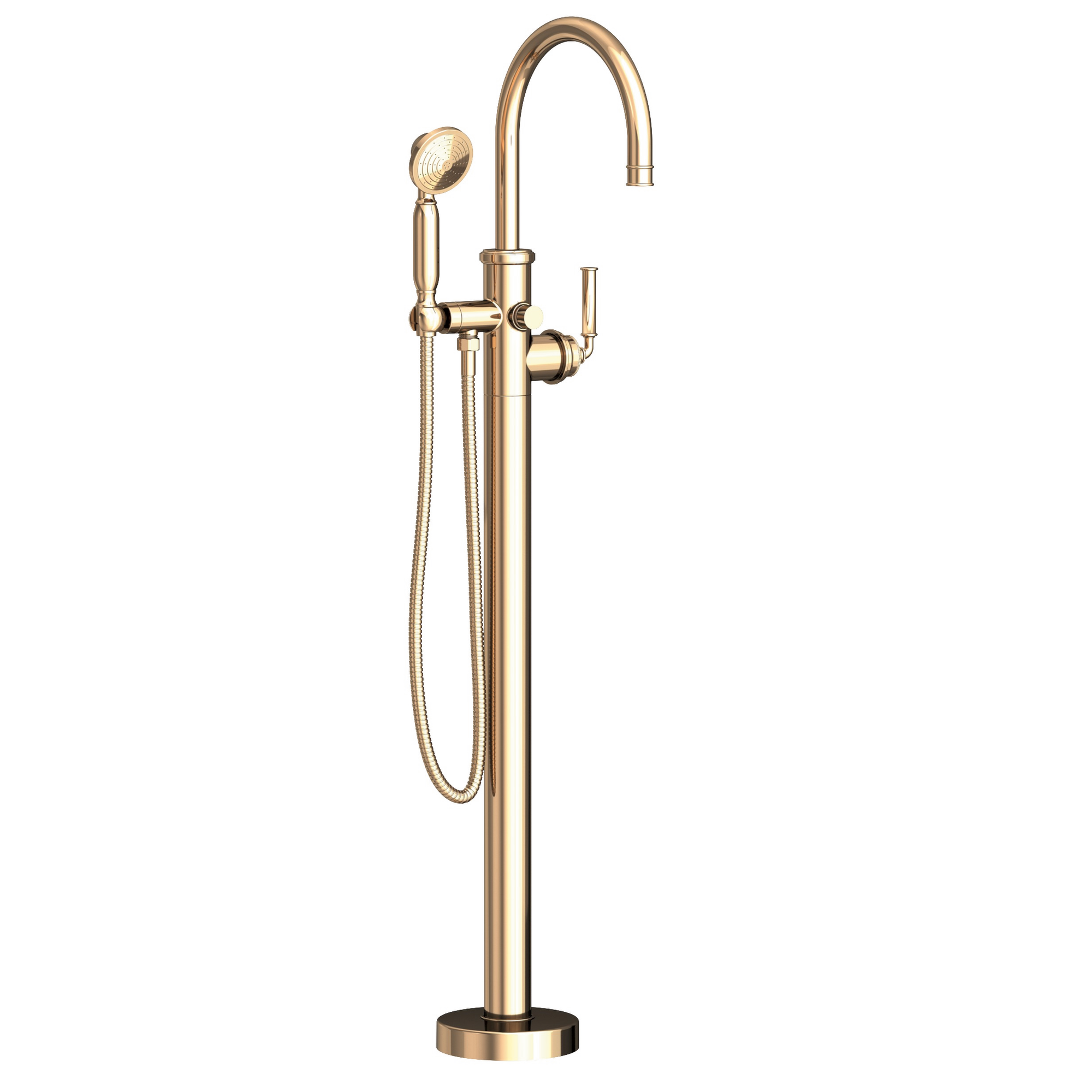 Newport Brass Taft Floor Mounted Tub Filler with Round Hand Shower
