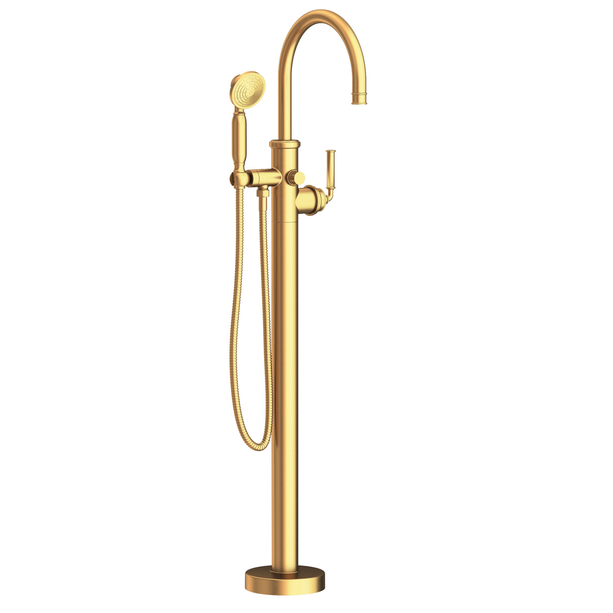Newport Brass Taft Floor Mounted Tub Filler with Round Hand Shower