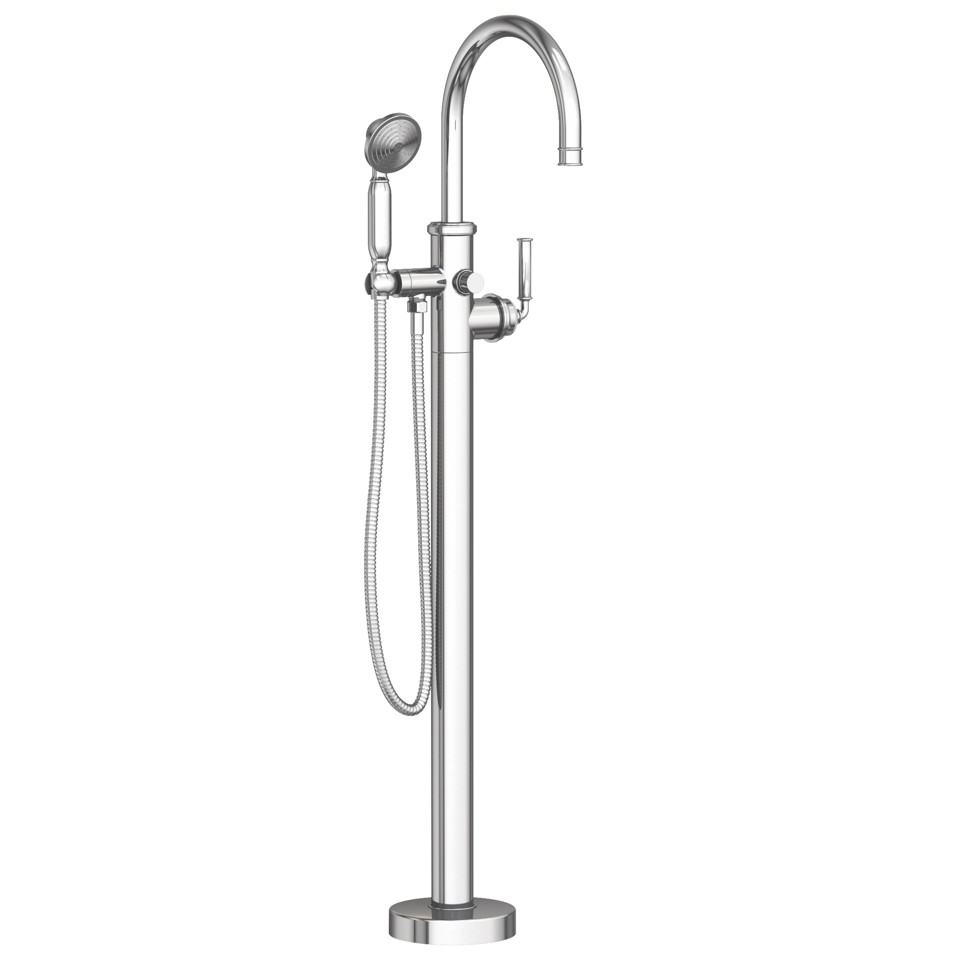 Newport Brass Taft Floor Mounted Tub Filler with Round Hand Shower