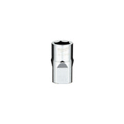 Chrome 1/2 in. drive 14mm metric 6-point socket with four flat sides and Milwaukee branding.