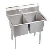 Elkay Dependabilt Stainless Steel 43" x 29-13/16" x 44-3/4" 16 Gauge Two Compartment Sink with Stainless Steel Legs