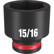 Black socket with 15/16" size marking and red band on base, 6-point hexagonal opening.