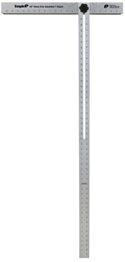 Empire 48-inch heavy-duty adjustable T-square with inch markings and black adjustment knob.