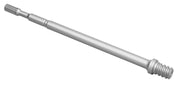Gray metal spline adapter shank with fluted head on one end and threaded connection on opposite end.