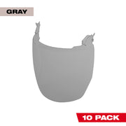 Milwaukee 48-73-1447 10pk Gray Face Shield Replacement Lenses (No-brim Helmet Only Mount)