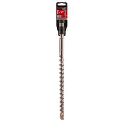 Milwaukee spline 4-cutter drill bit with 3/4 in diameter, 5 in cutting length, and 10 in total length in packaging.