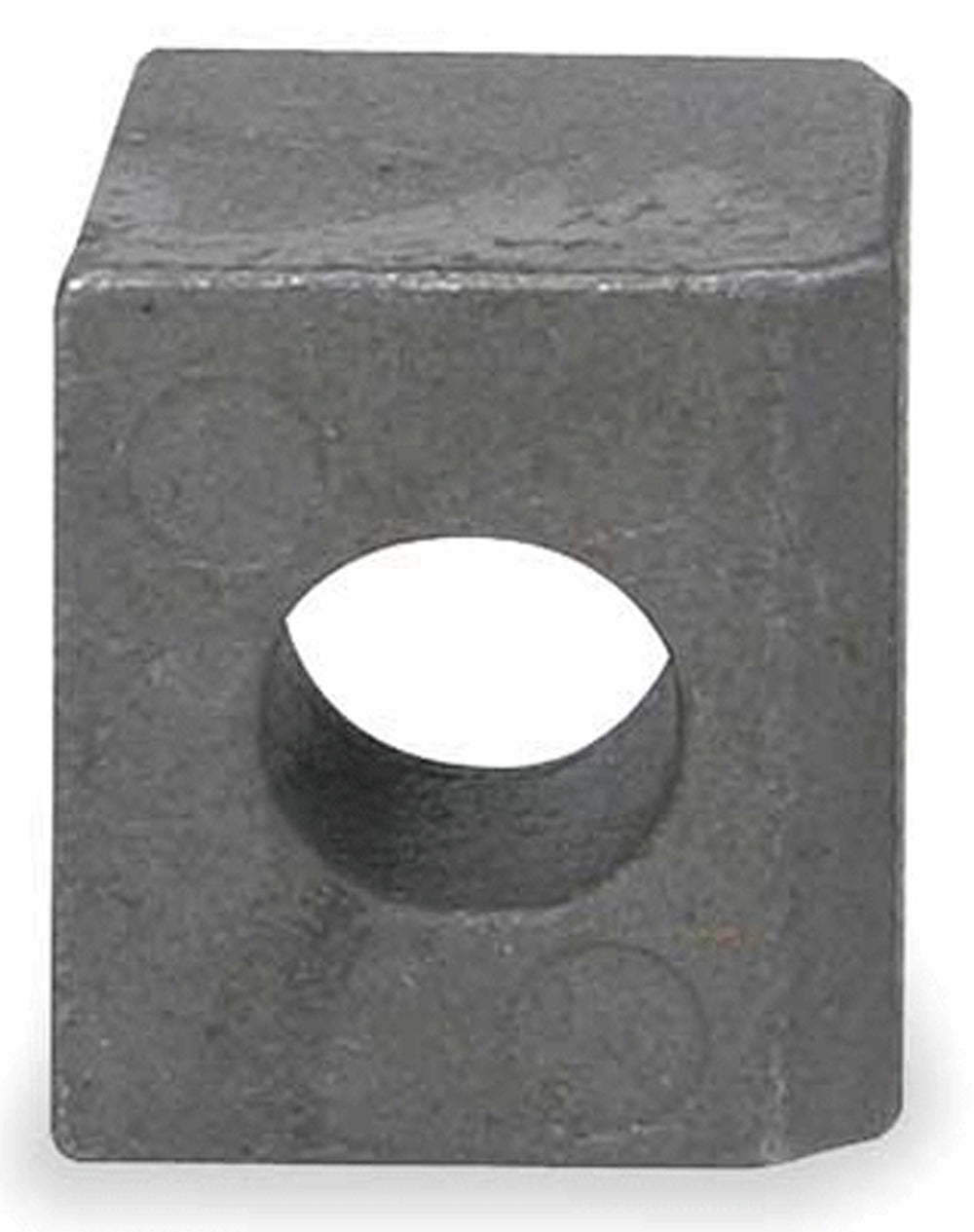 Gray metal die block with oval-shaped cutout, designed for 16 gauge material forming.