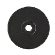 Black circular cutting wheel with center hole for tool attachment.