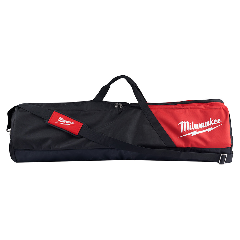 Black and red Milwaukee ROCKET Tower Light carry bag with dual handles and shoulder strap.