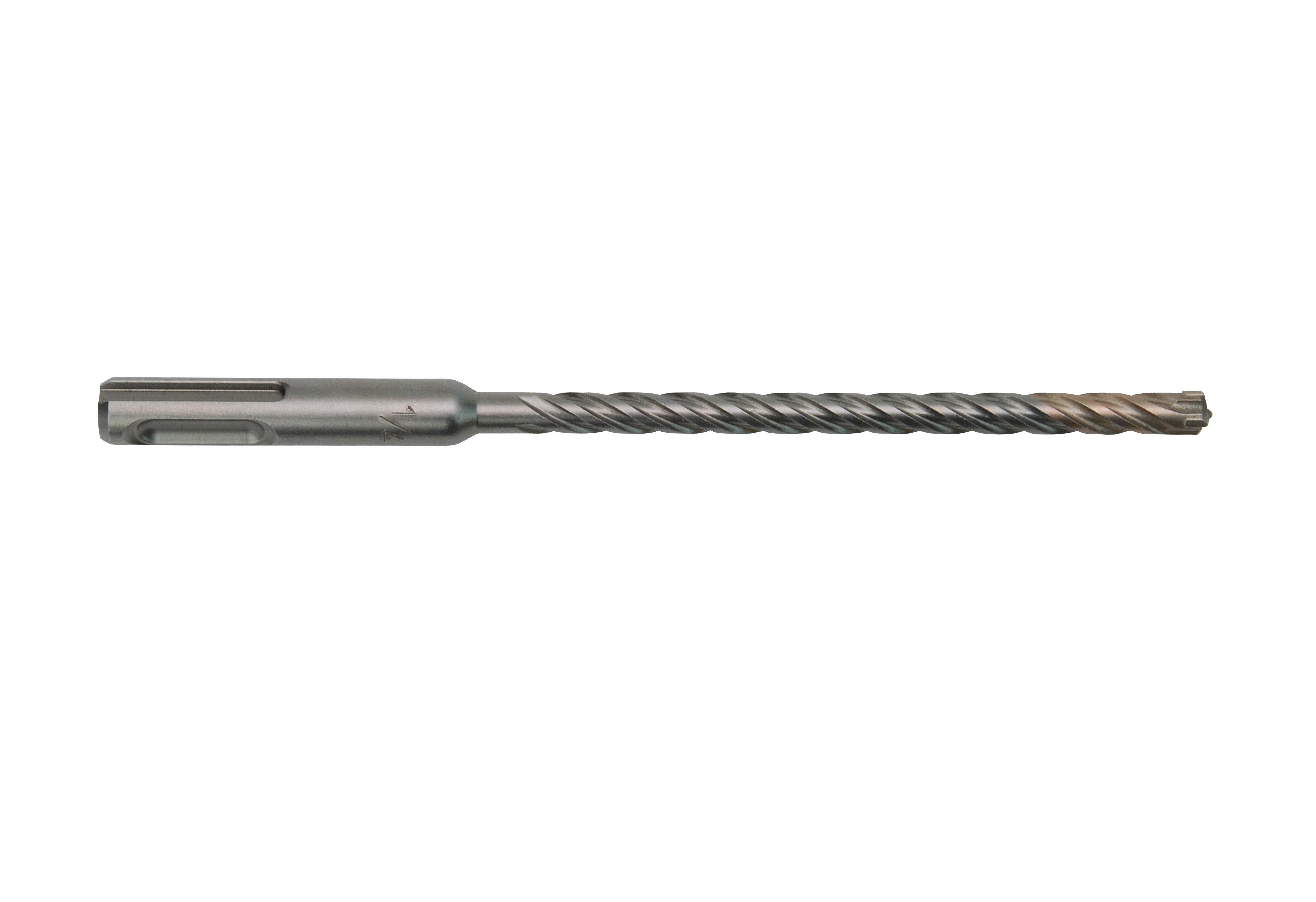 Milwaukee SDS-Plus MX4 rotary hammer drill bit with 1/4 inch shank and spiral flutes.