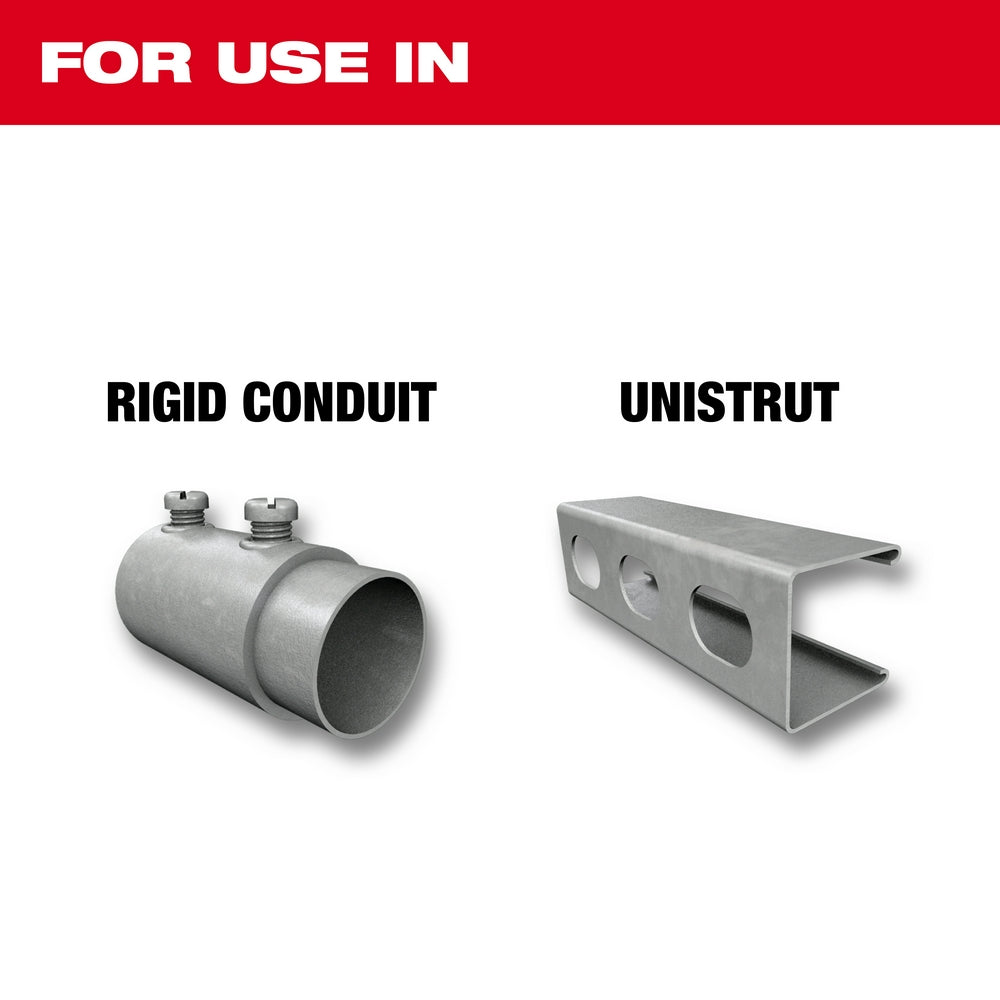 Diagram showing SAWZALL blade applications for rigid conduit and unistrut materials.