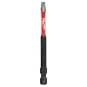 Milwaukee Shockwave 6 in. impact Torx T25 power bit with red sleeve and black grip.