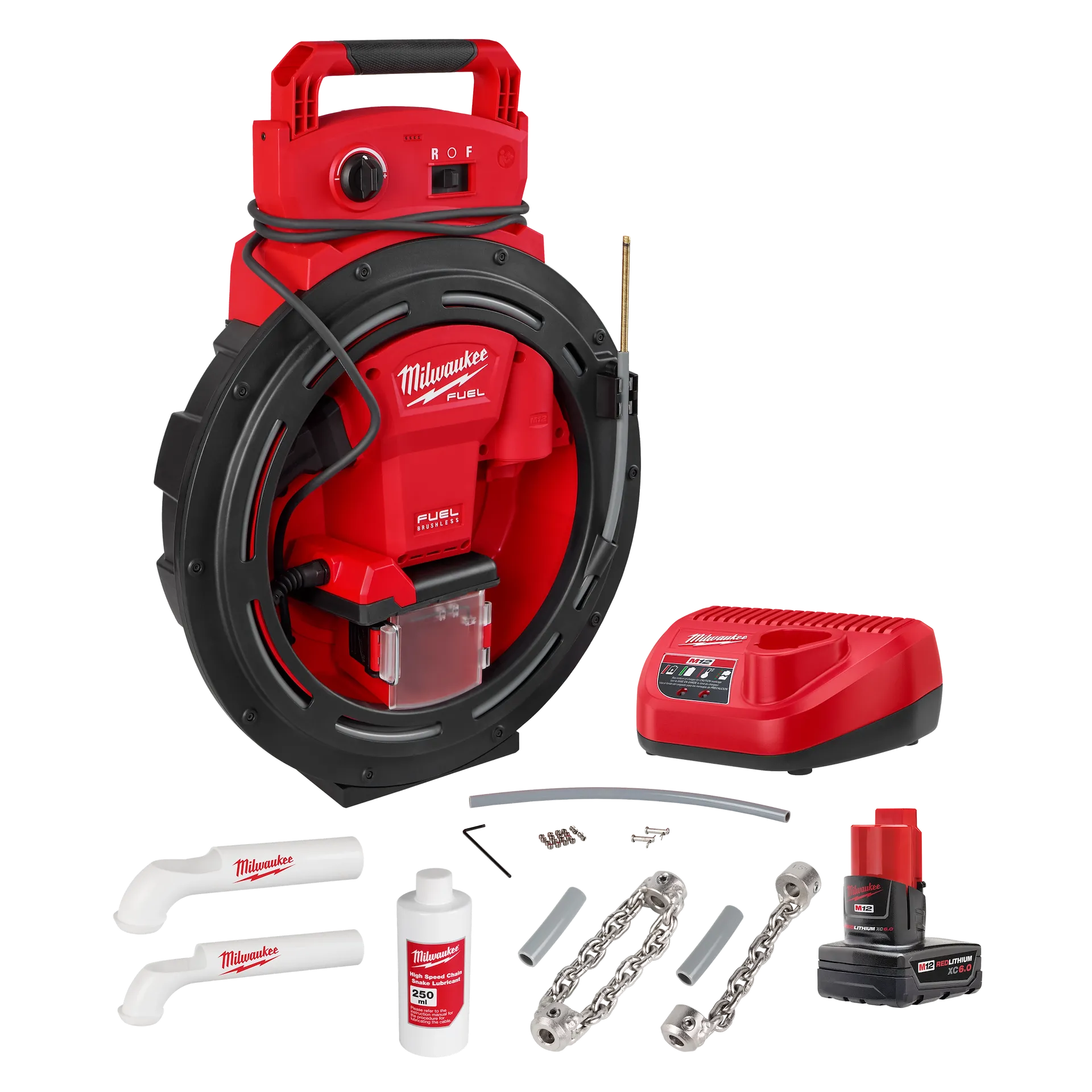 Milwaukee M12 FUEL High Speed Chain Snake for 1-1/4 to 2 in. Pipes
