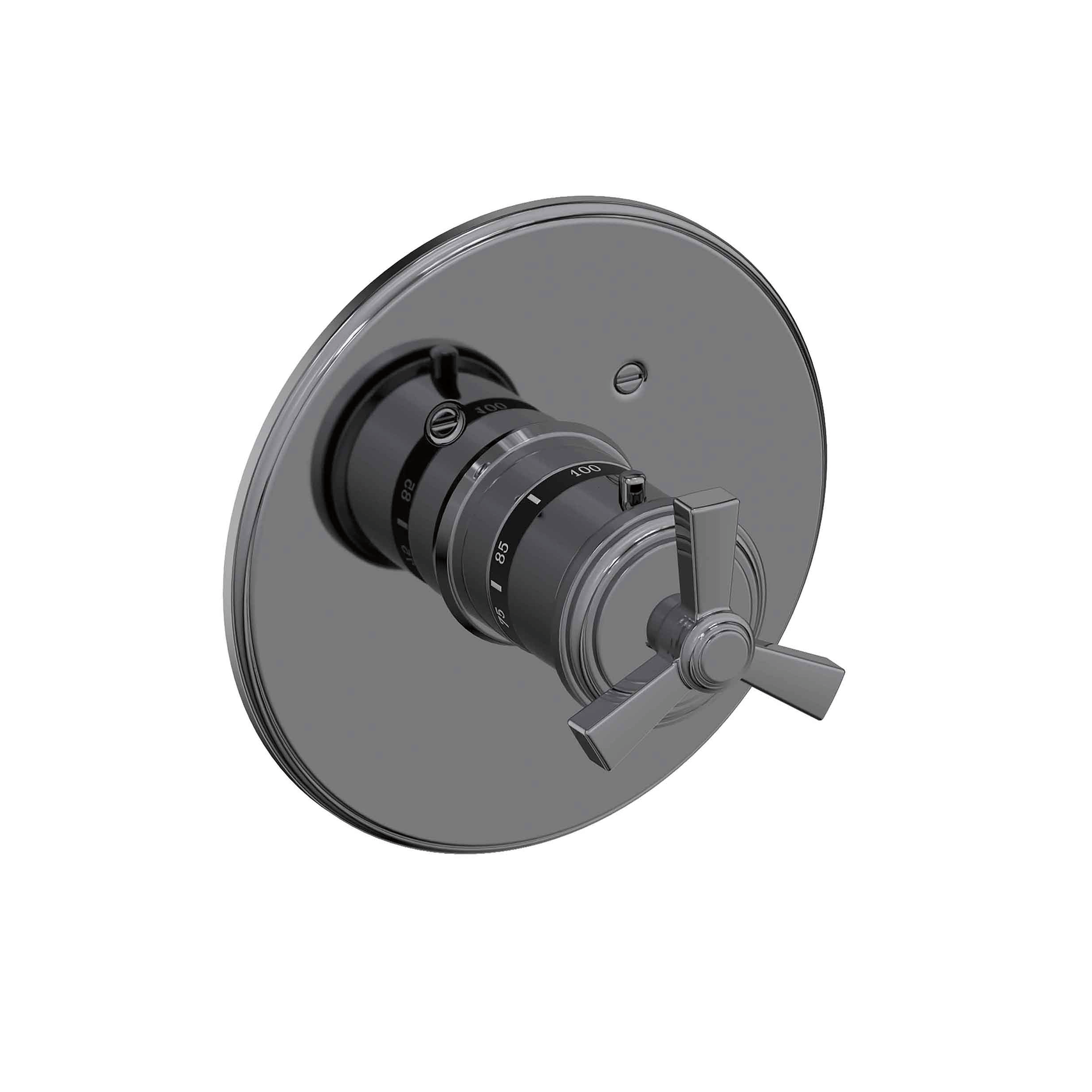 Newport Brass Miro 3/4 inch Round Thermostatic Trim with Cross Handles