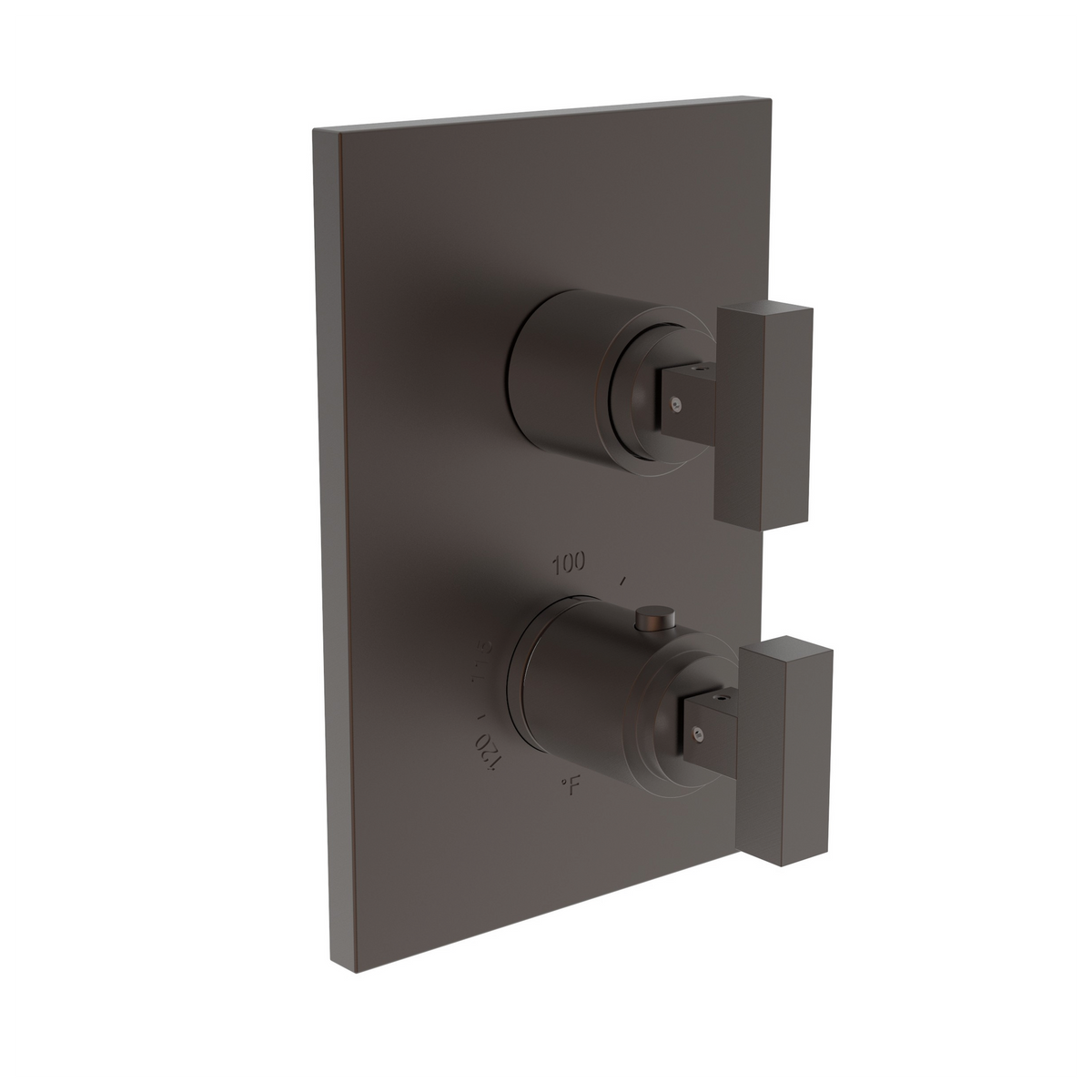 Newport Brass Skylar 1/2 inch Square Thermostatic Trim Plate with Two Handles