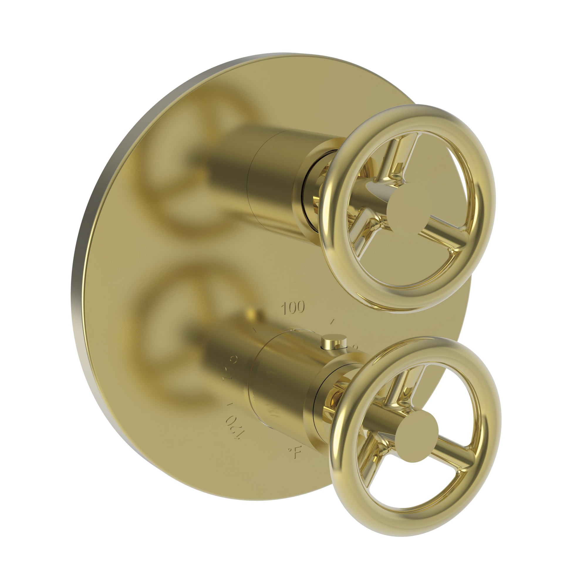 Newport Brass Slater 1/2 inch Round Thermostatic Trim Plate w/ Two Wheel Handles
