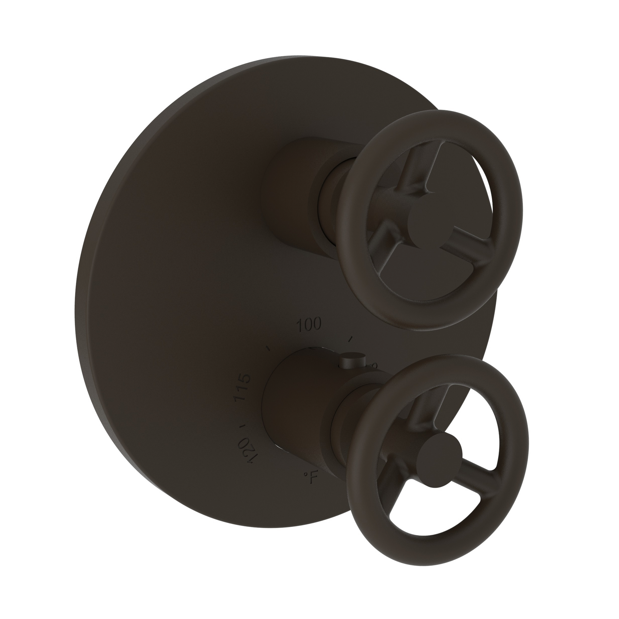 Newport Brass Slater 1/2 inch Round Thermostatic Trim Plate w/ Two Wheel Handles