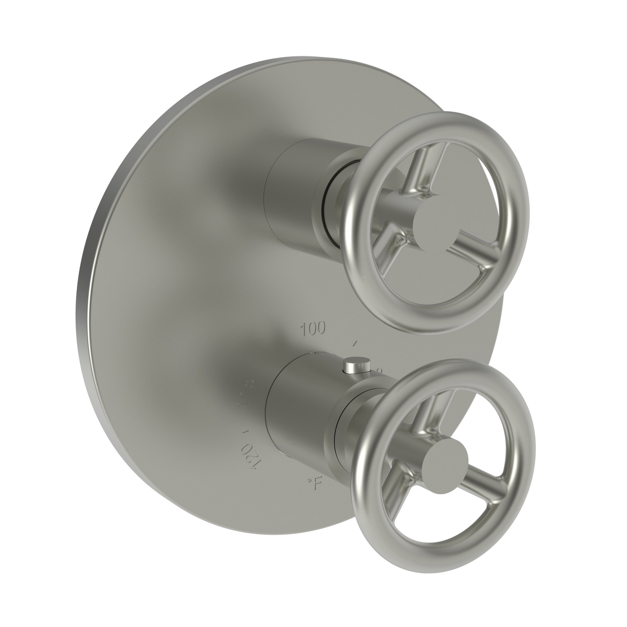 Newport Brass Slater 1/2 inch Round Thermostatic Trim Plate w/ Two Wheel Handles