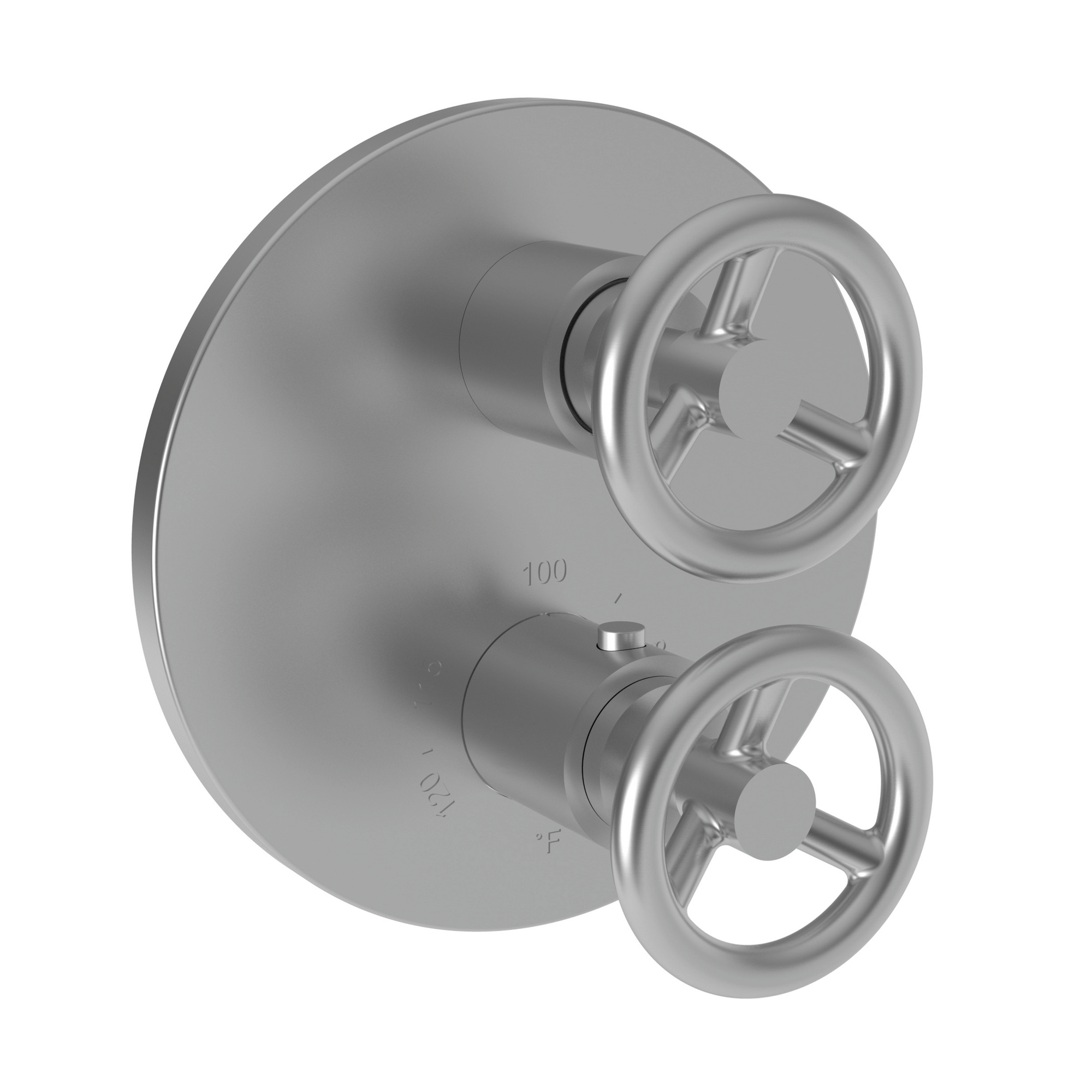 Newport Brass Slater 1/2 inch Round Thermostatic Trim Plate w/ Two Wheel Handles