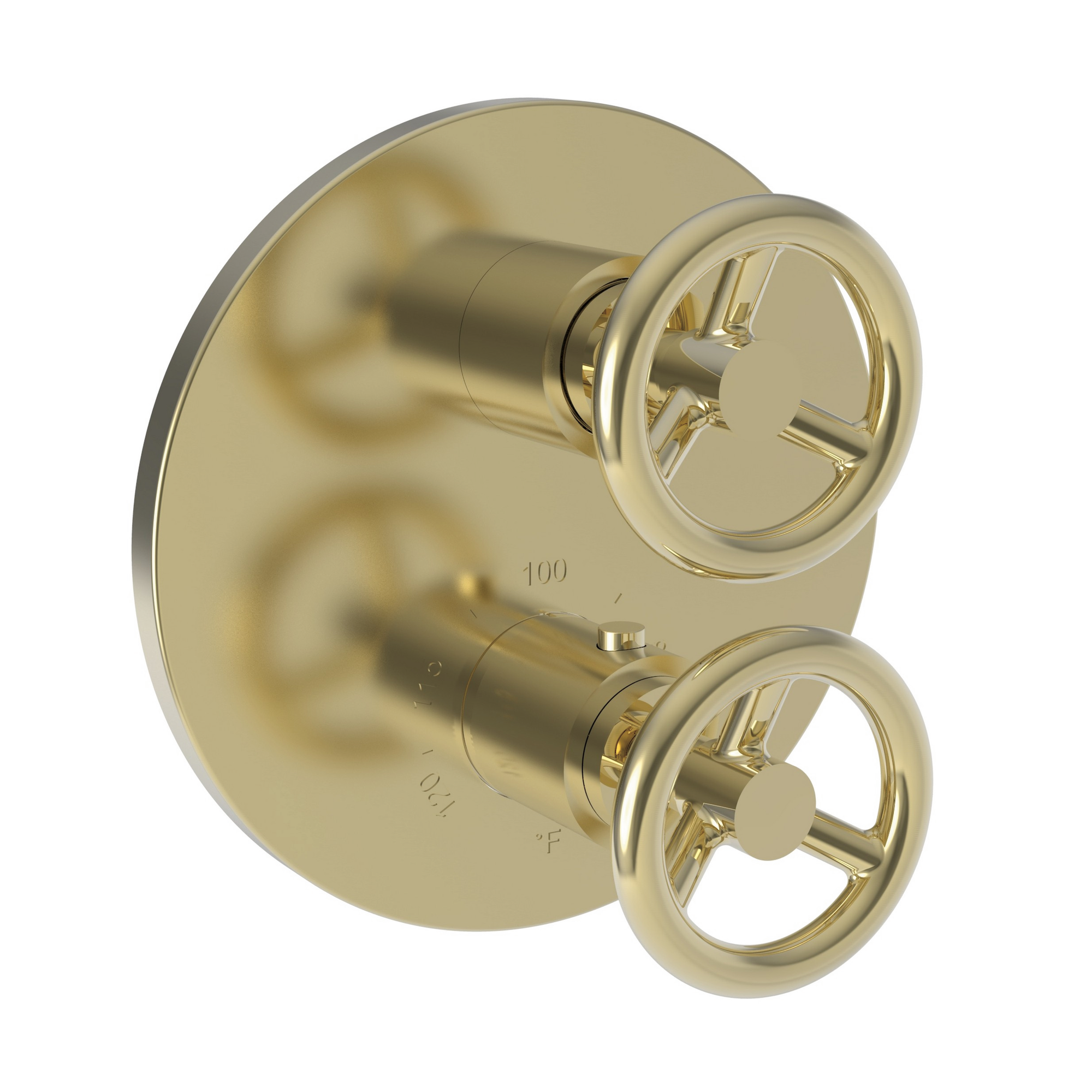 Newport Brass Slater 1/2 inch Round Thermostatic Trim Plate w/ Two Wheel Handles