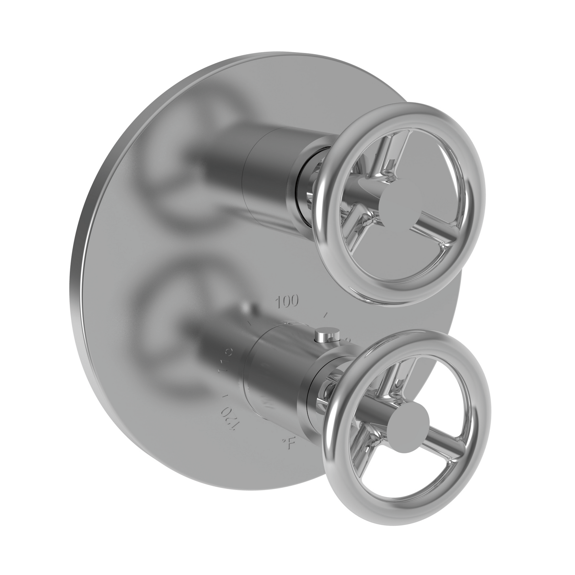 Newport Brass Slater 1/2 inch Round Thermostatic Trim Plate w/ Two Wheel Handles