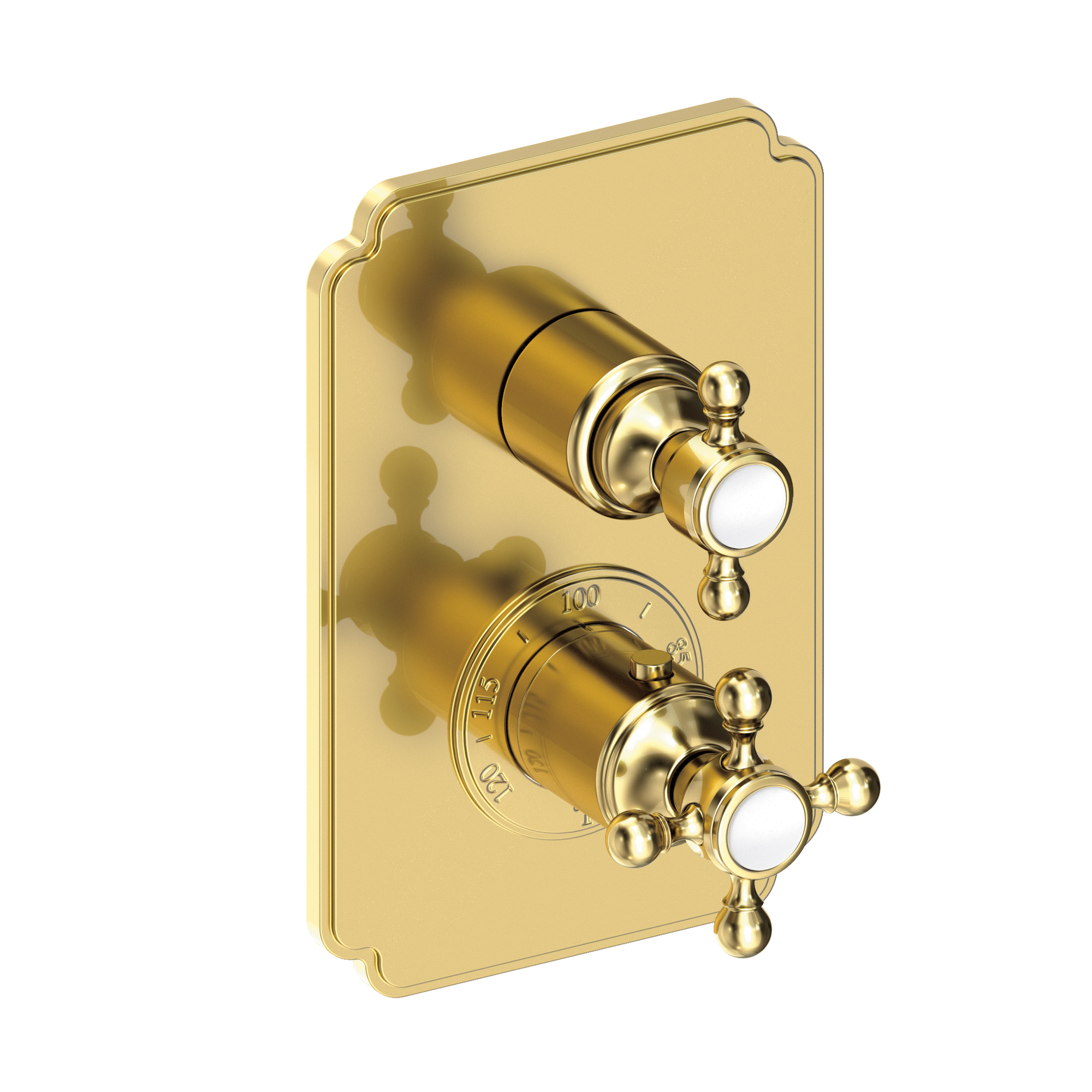 Newport Brass Astor 1/2 inch Decorative Thermostatic Trim Plate with Cross Handles