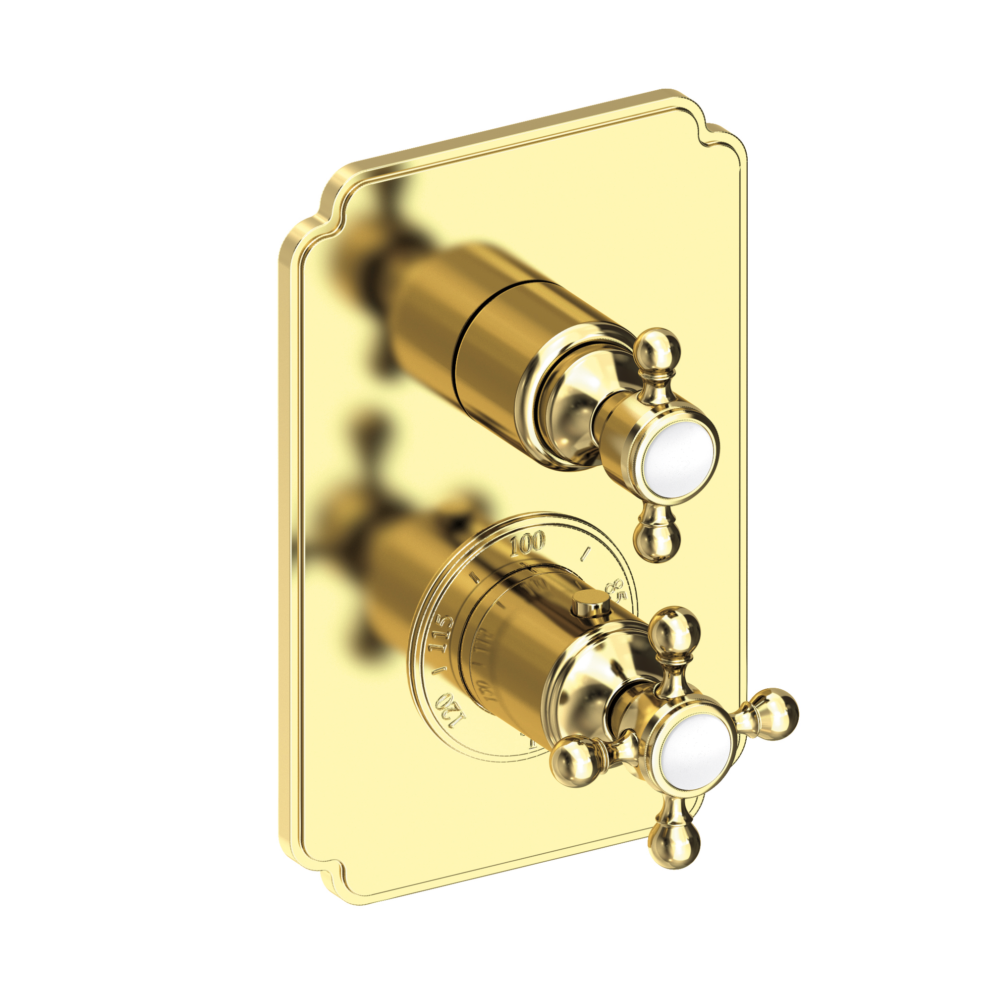 Newport Brass Astor 1/2 inch Decorative Thermostatic Trim Plate with Cross Handles