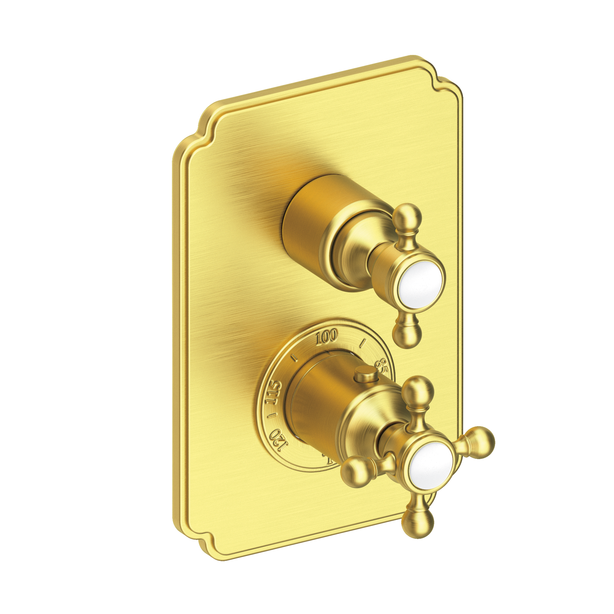 Newport Brass Astor 1/2 inch Decorative Thermostatic Trim Plate with Cross Handles