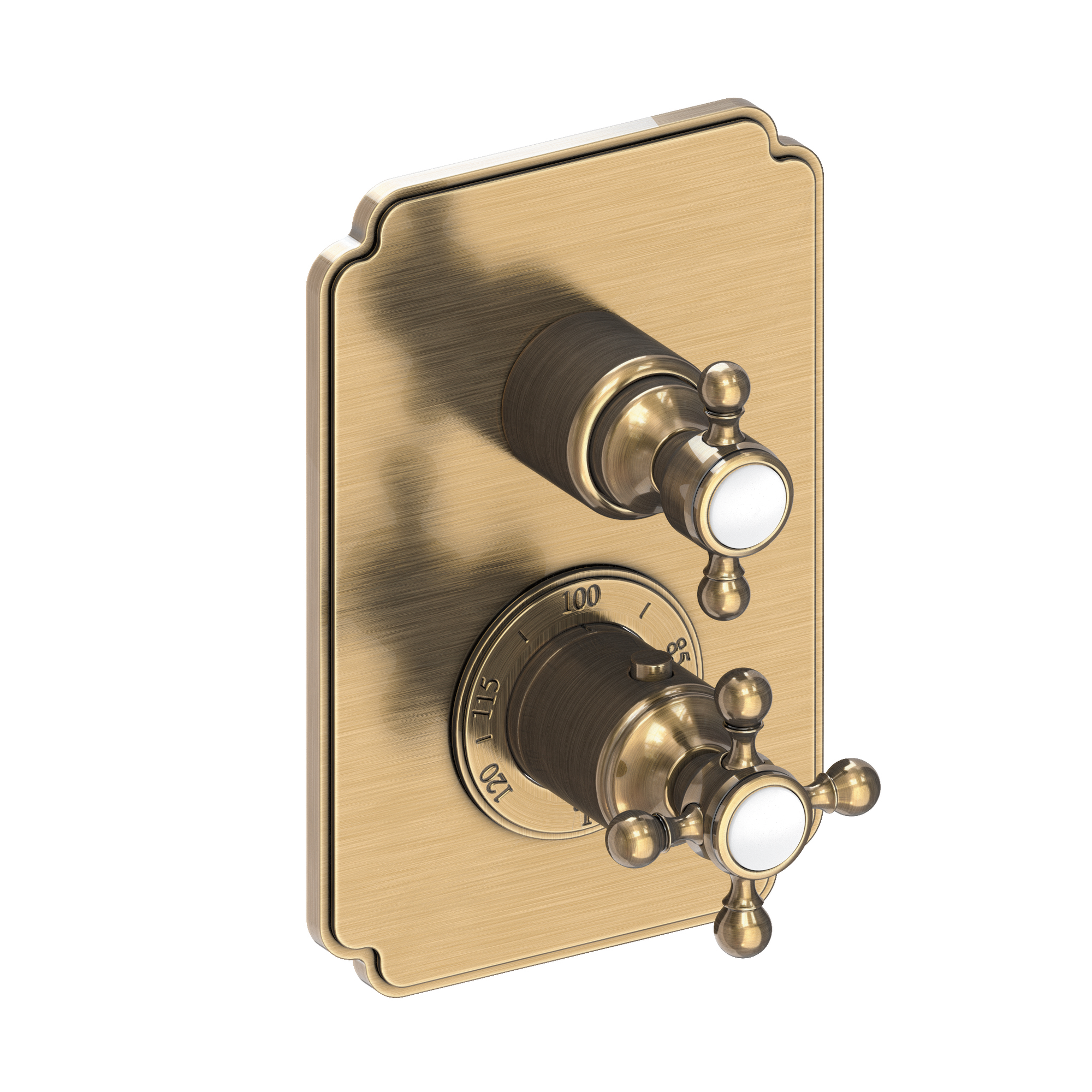 Newport Brass Astor 1/2 inch Decorative Thermostatic Trim Plate with Cross Handles