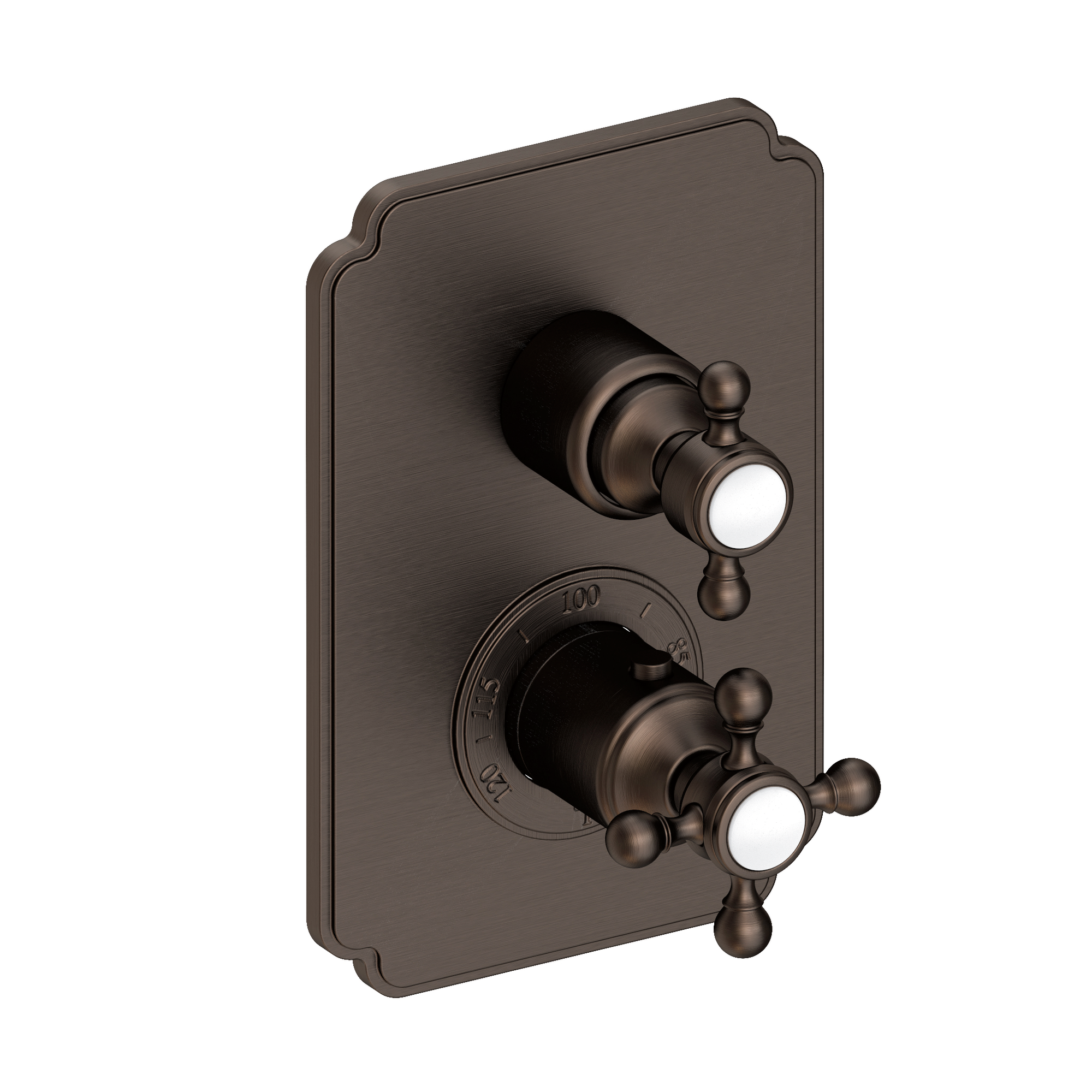 Newport Brass Astor 1/2 inch Decorative Thermostatic Trim Plate with Cross Handles