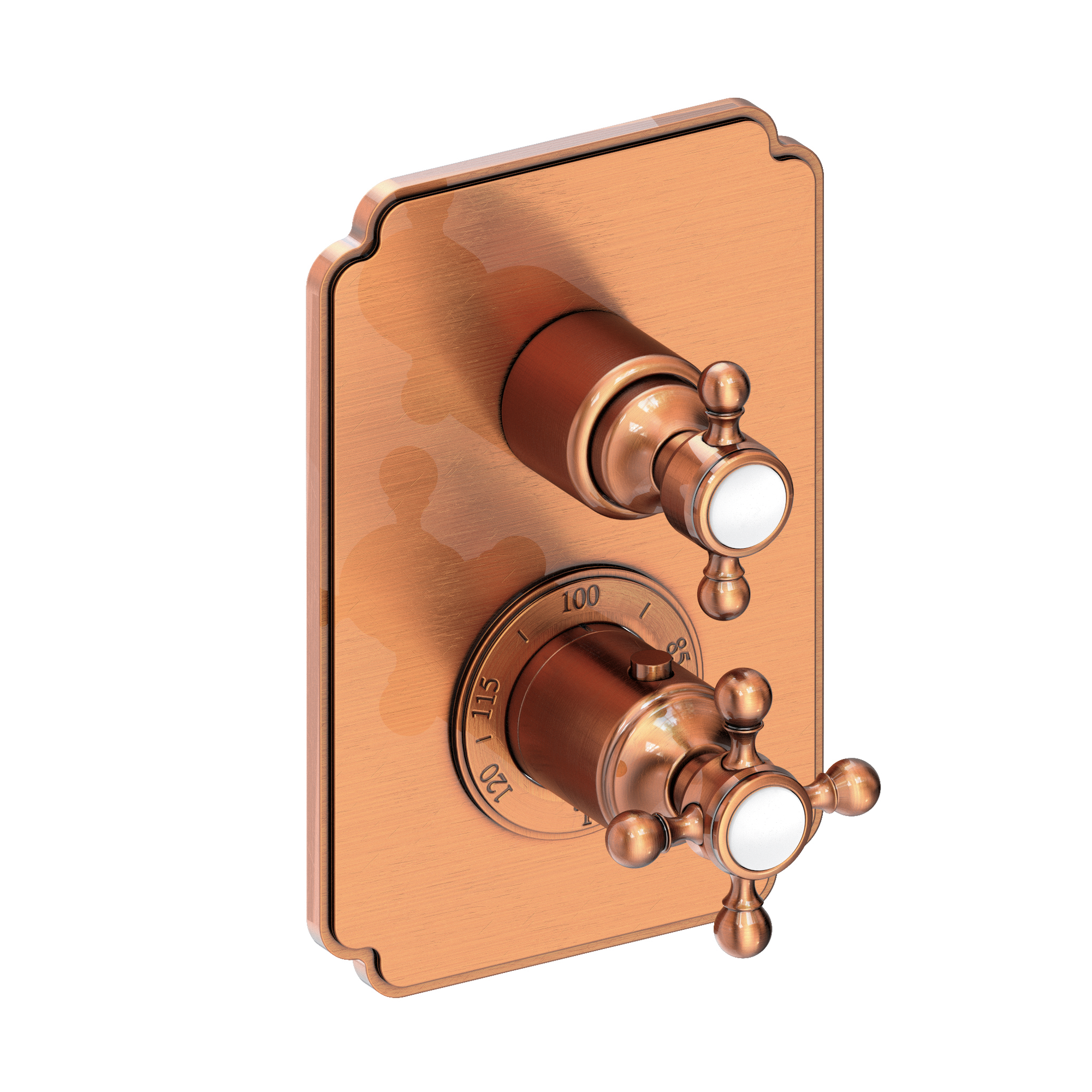 Newport Brass Astor 1/2 inch Decorative Thermostatic Trim Plate with Cross Handles