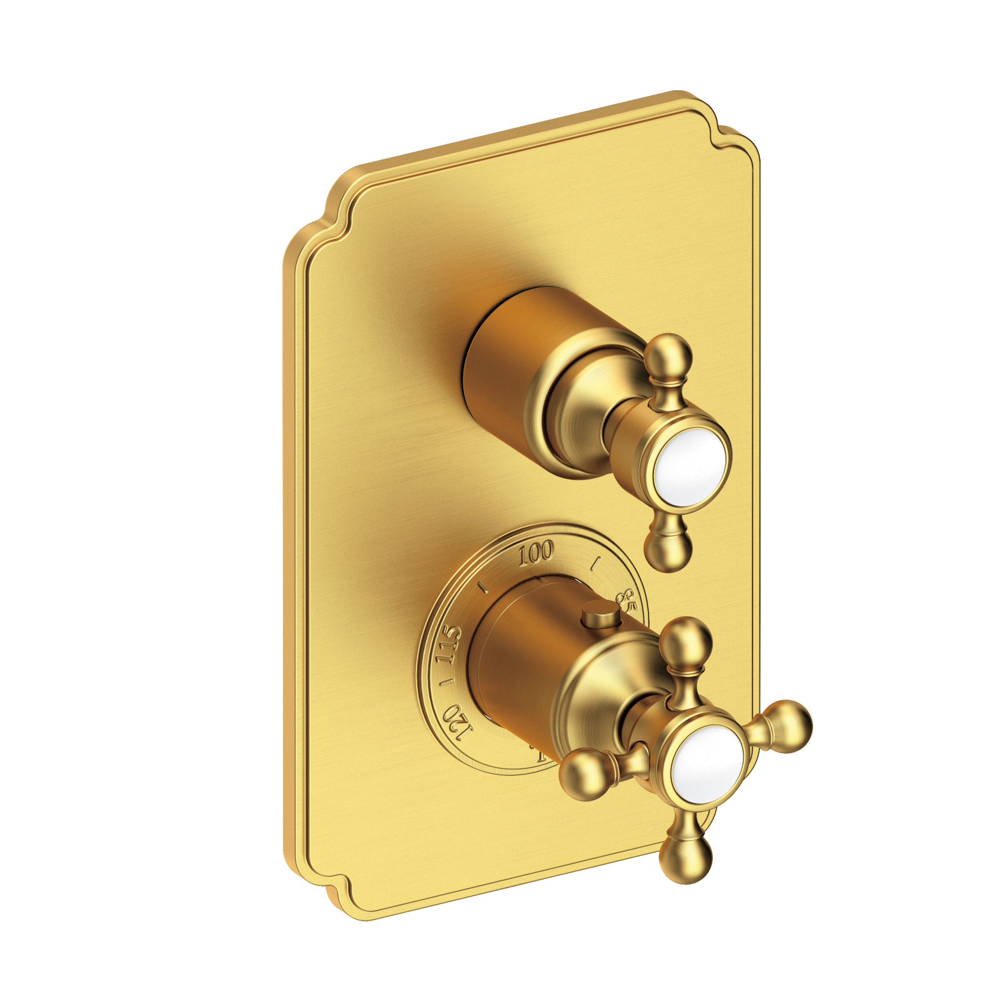 Newport Brass Astor 1/2 inch Decorative Thermostatic Trim Plate with Cross Handles