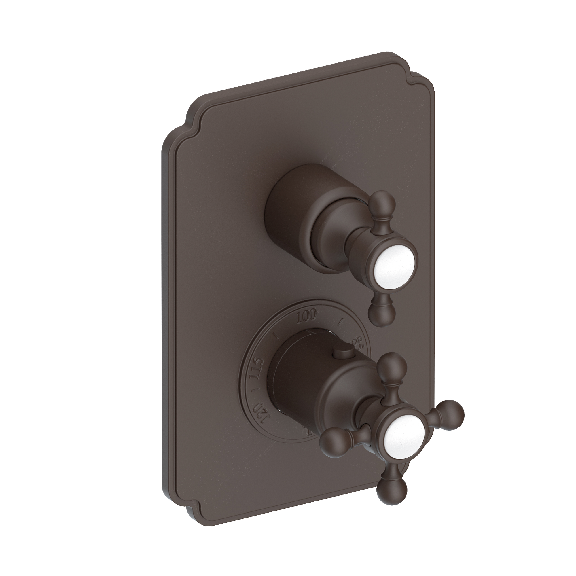 Newport Brass Astor 1/2 inch Decorative Thermostatic Trim Plate with Cross Handles