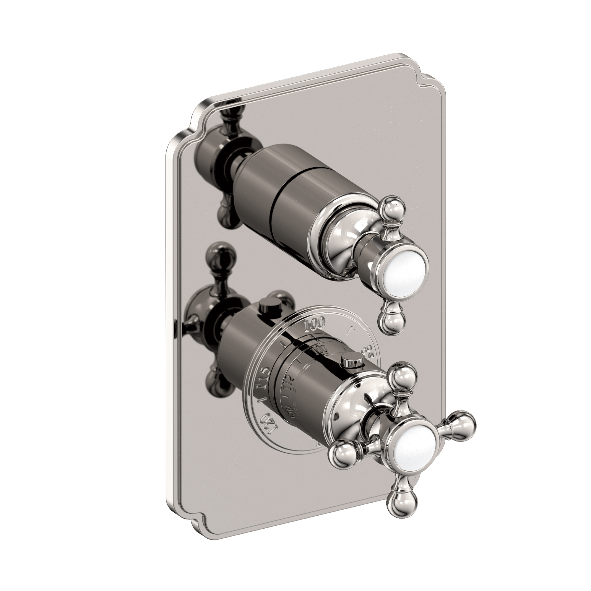 Newport Brass Astor 1/2 inch Decorative Thermostatic Trim Plate with Cross Handles